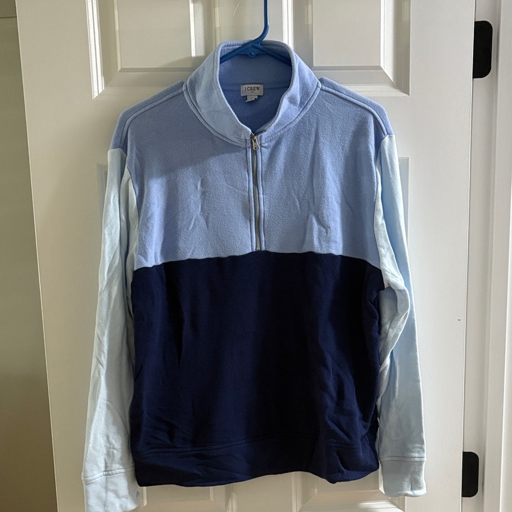 J. Crew Two-Tone Blue Zip-Up Sweater